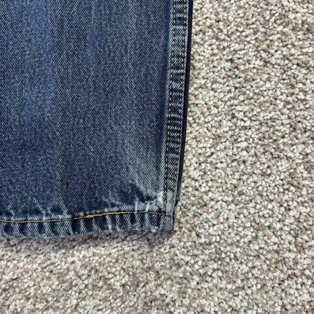 Levis 505 Jeans Mens 30x30 Blue Medium Wash Straight Denim Distressed Pants - Picture 9 of 12